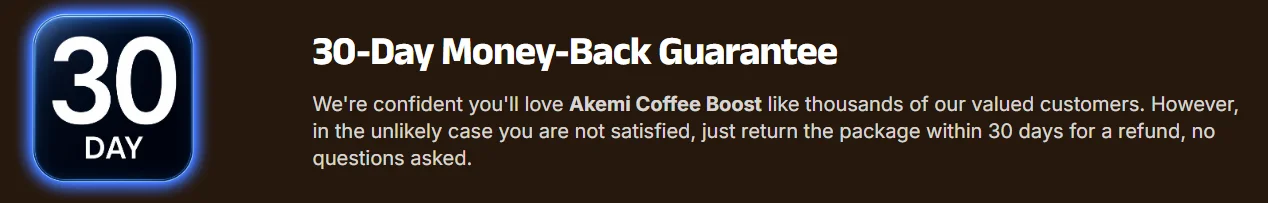Akemi Coffee Booster Money Back Guarantee