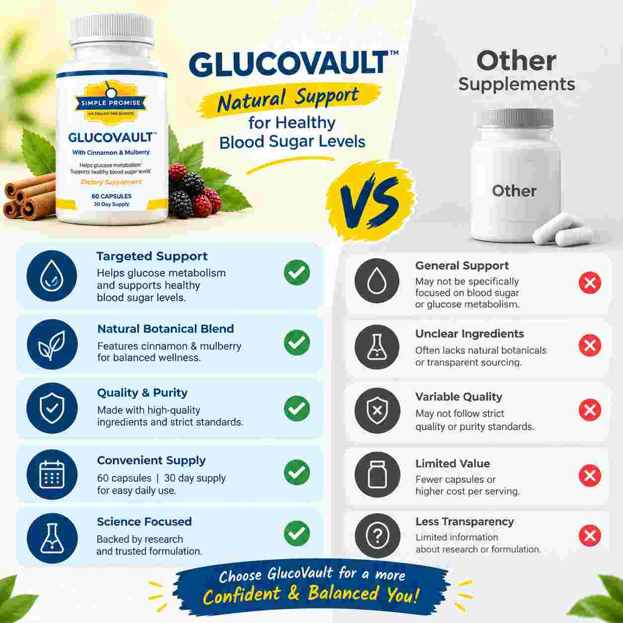 GlucoVault Vs other Supplement