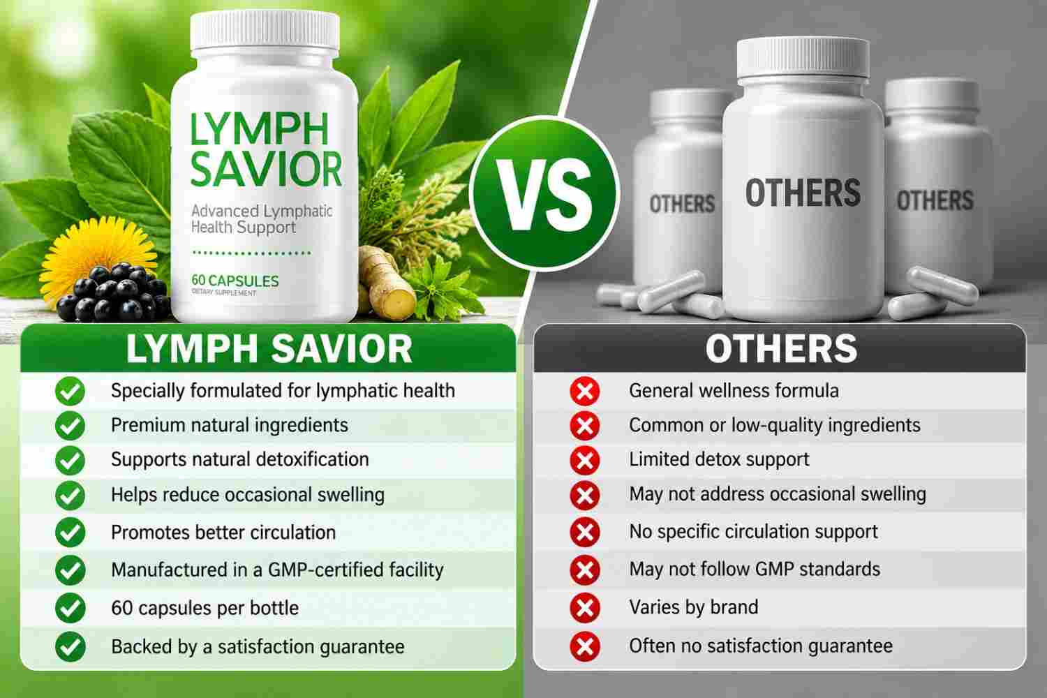 Lymph Savior Vs Others.