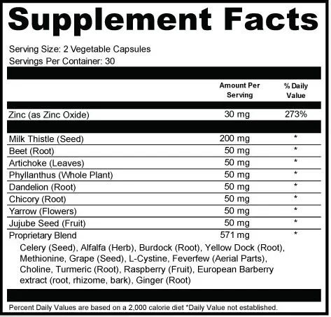 Urgent Liver 911 Supplement Facts