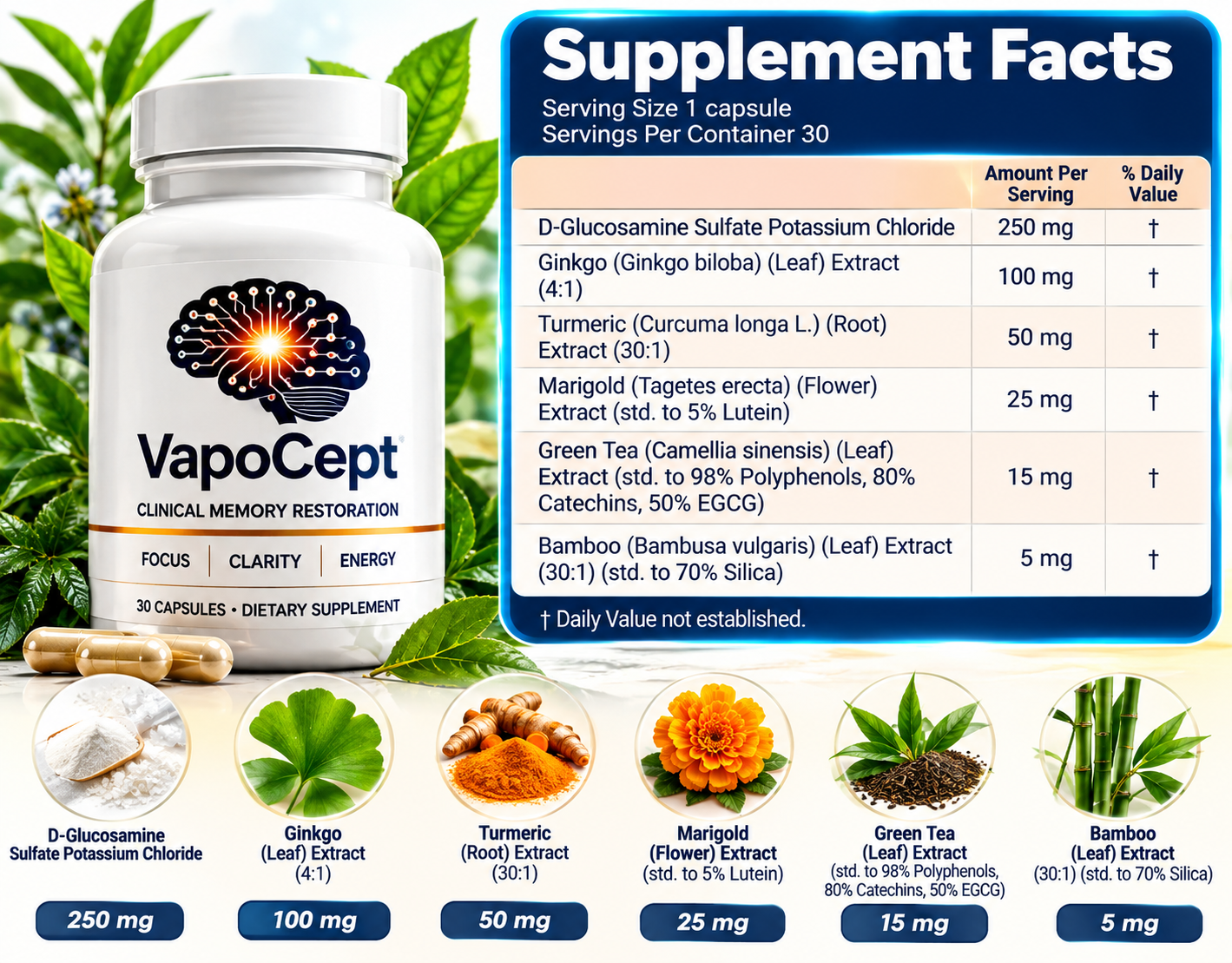 VapoCept Reviews Supplement Fact