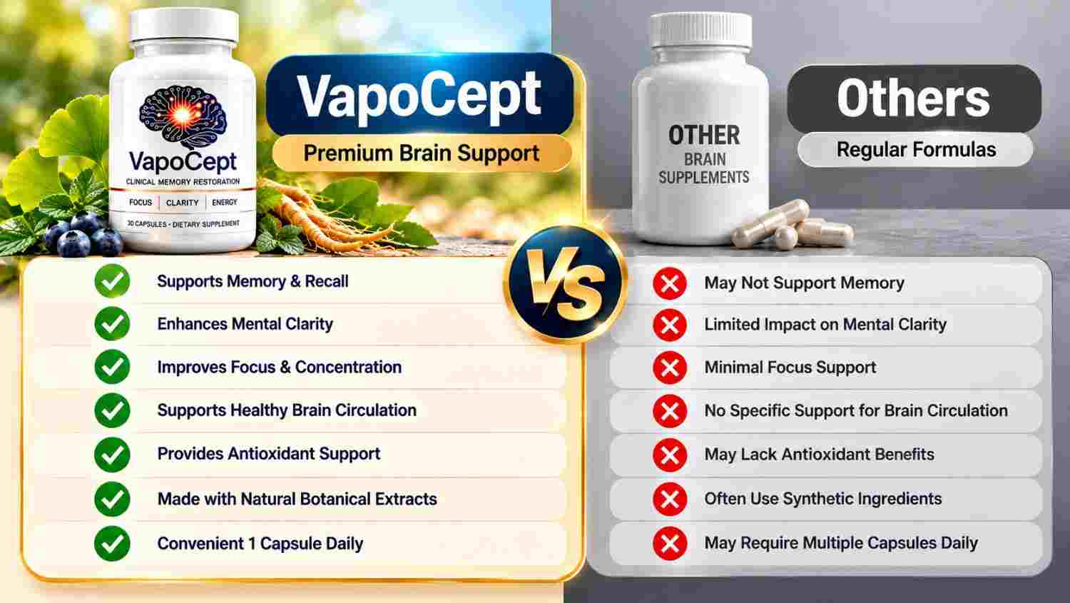 VapoCept Vs Other Supplement